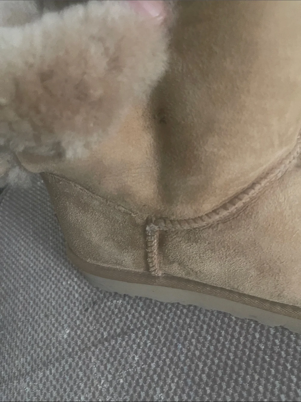 UGG Kids Tan Shearling Cuff Booties